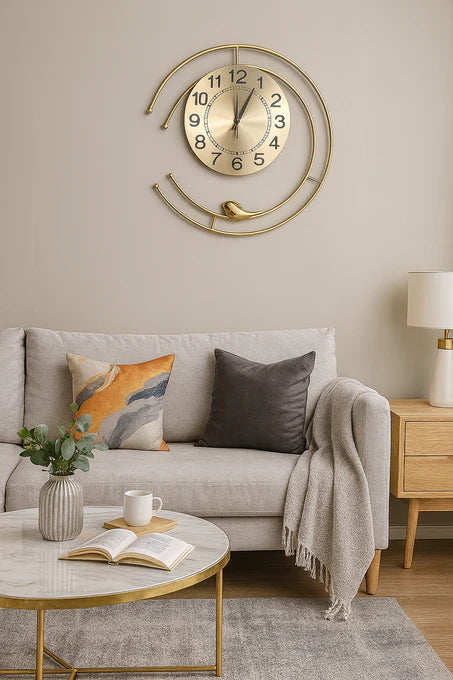 Gold Round Clock SG01