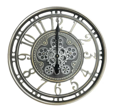 Mechanical Face Clock Silver