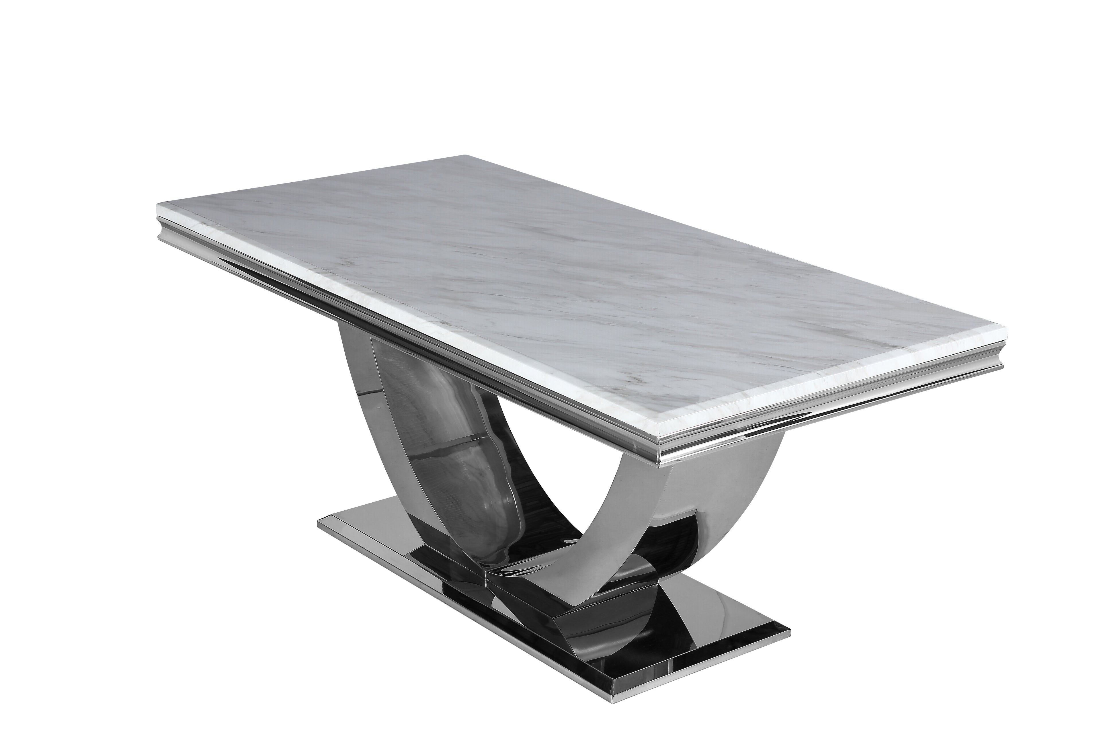 Arial Dining Table (all colours) & BLACK, GREY, or Cream Emma Lion Knocker Chairs