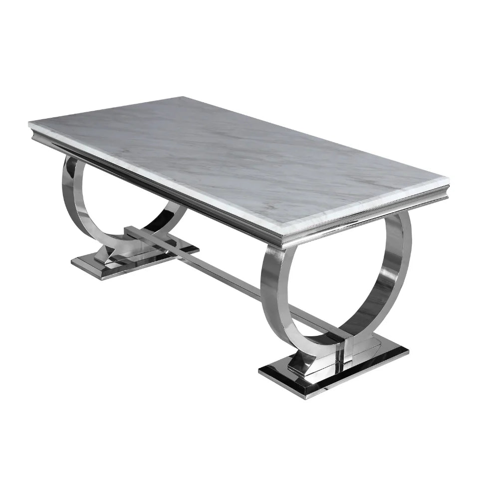 Dining table with marble top and metal base nationwide delivery first class interiors