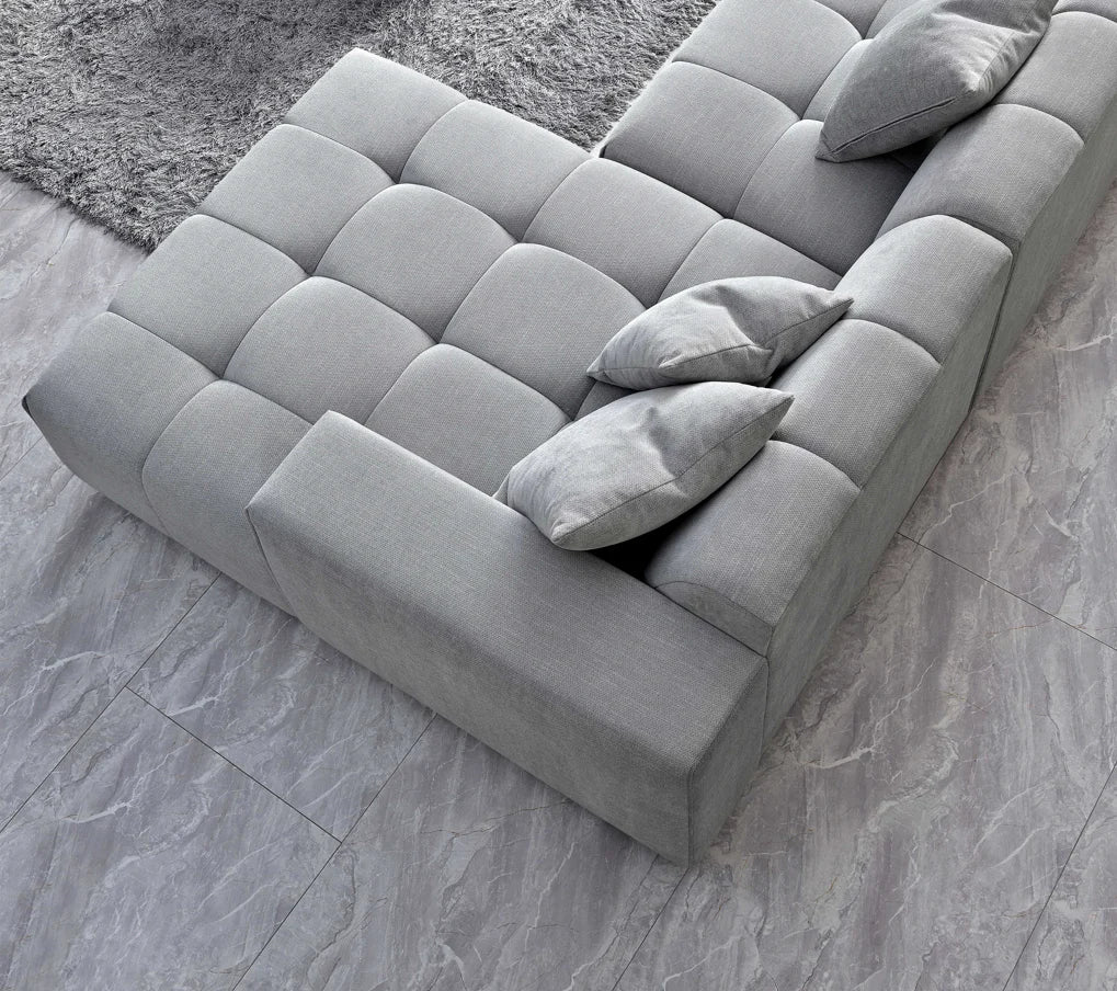 Leonard Right/Left Hand Corner Group in Cloudy Grey Boucle