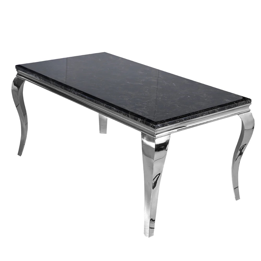 Dining table with black marble top and chrome legs near me nationwide delivery