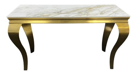 Table with grey marble top and gold legs